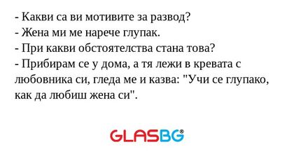 Какви са ви мотивите за развод...