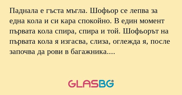 Паднала е гъста мъгла. Шофьор се...