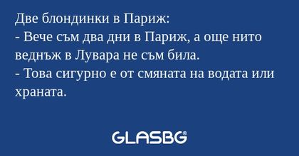 Две блондинки в Париж: - Вече съм...