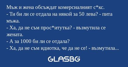 Мъж и жена обсъждат комерсиалният...