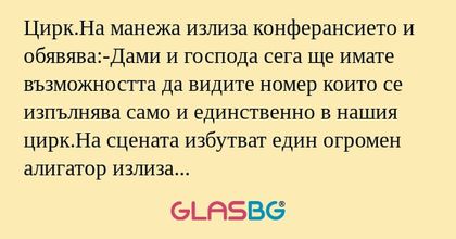 Цирк.На манежа излиза конферансието...