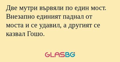 Две мутри вървяли по един мост...