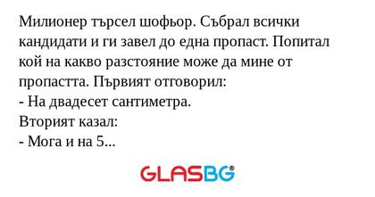 Милионер търсел шофьор. Събрал...