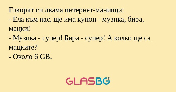Говорят си двама интернет-манияци...