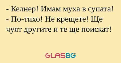 Келнер! Имам муха в супата...