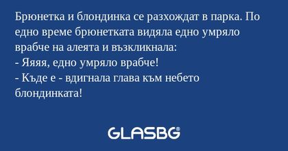 Брюнетка и блондинка се разхождат...