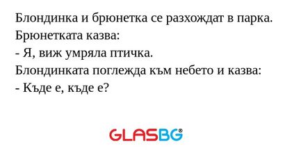 Блондинка и брюнетка се разхождат...