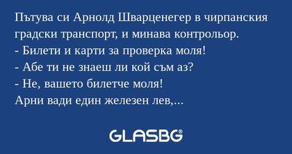 Пътува си Арнолд Шварценегер в...