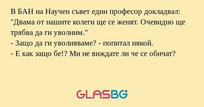 В БАН на Научен съвет един професор...