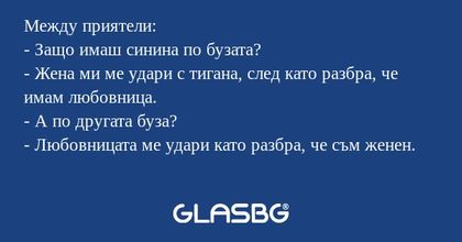 Между приятели: - Защо имаш синина...