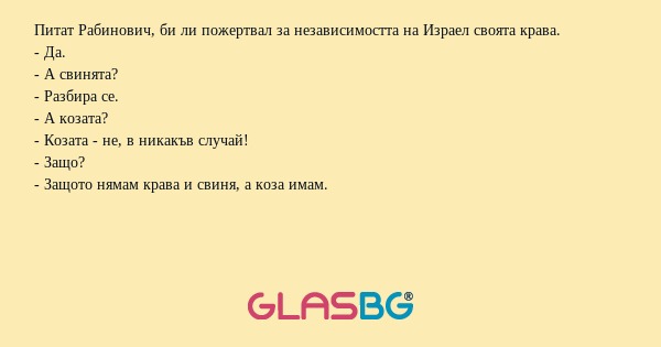 Питат Рабинович, би ли пожертвал...