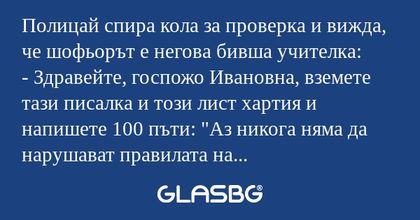 Полицай спира кола за проверка...