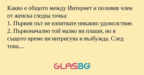 Какво е общото между Интернет и...