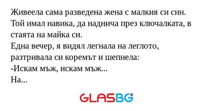 Живеела сама разведена жена с малкия...