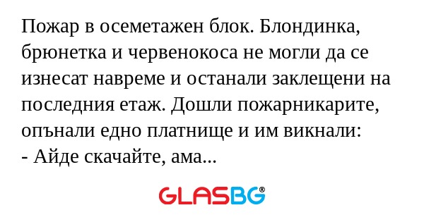 Пожар в осеметажен блок. Блондинка...