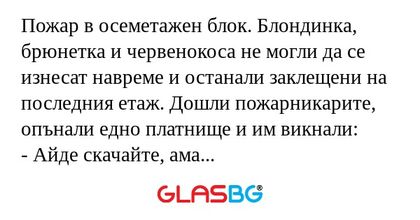 Пожар в осеметажен блок. Блондинка...