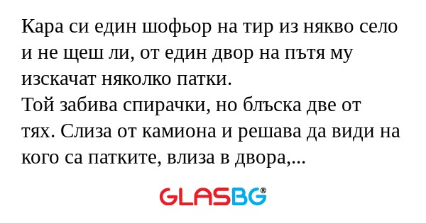 Кара си един шофьор на тир из някво...