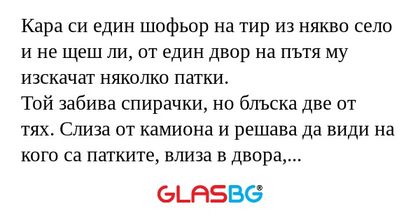 Кара си един шофьор на тир из някво...