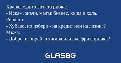 Хванал един златната рибка: - Искам...