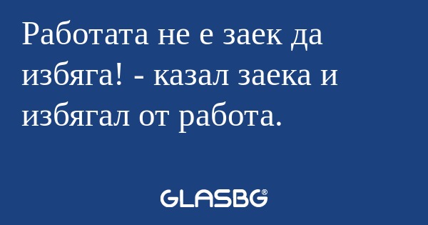 Работата не е заек да избяга...