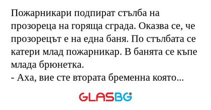 Пожарникари подпират стълба на...
