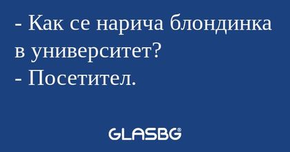 Как се нарича блондинка в университет...