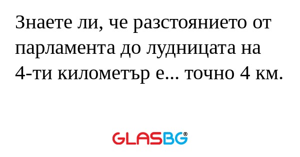 Знаете ли, че разстоянието от парламента...