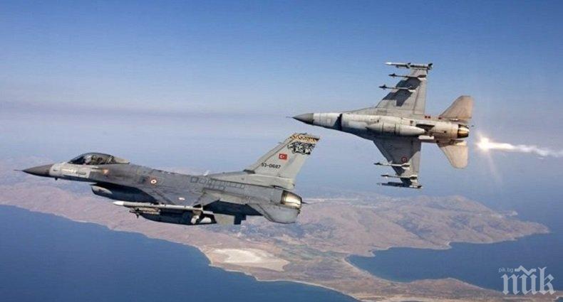 НА НОКТИ! Турски самолети нарушиха 40 пъти гръцкото въздушно пространство само за ден