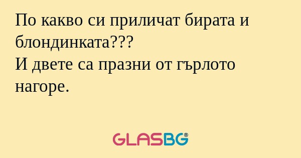 По какво си приличат бирата и блондинката...