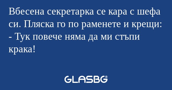 Вбесена секретарка се кара с шефа...