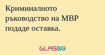 Криминалното ръководство на МВР...