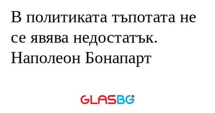 В политиката тъпотата не се явява...