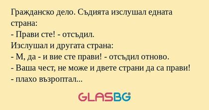 Гражданско дело. Съдията изслушал...