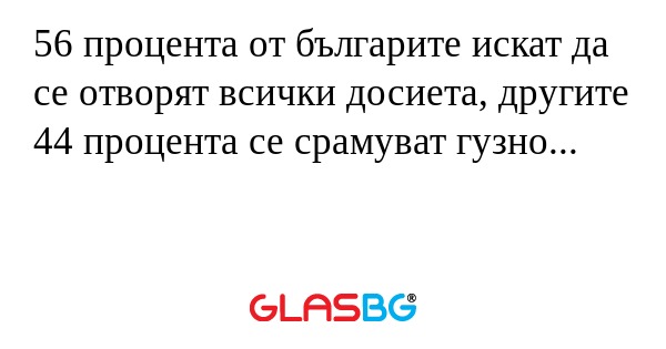 56 процента от българите искат...