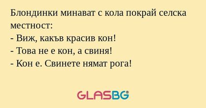 Блондинки минават с кола покрай...