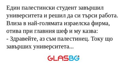Един палестински студент завършил...