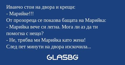 Иванчо стои на двора и крещи...