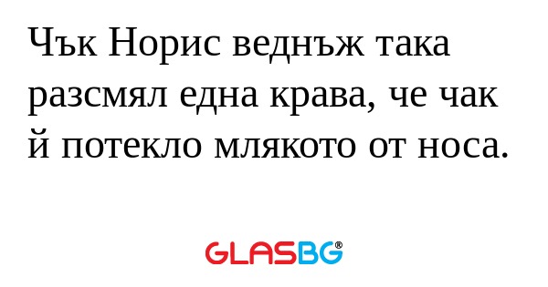 Чък Норис веднъж така разсмял една...