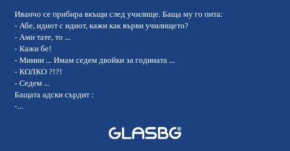 Иванчо се прибира вкъщи след училище...