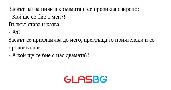 Заекът влиза пиян в кръчмата и...