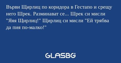 Върви Щирлиц по коридора в Гестапо...