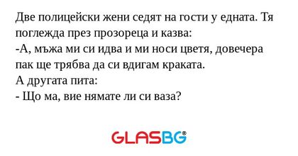 Две полицейски жени седят на гости...