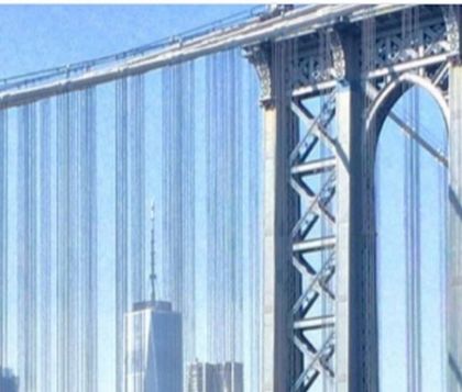 Шок в Ню Йорк: Огромен транспарант с лика на Путин мистериозно се появи на Манхатънския мост (СНИМКИ)