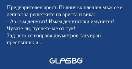 Предварителен арест. Пълничък плешив...
