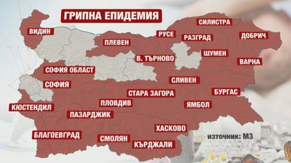 Грипна епидемия в почти цялата страна!