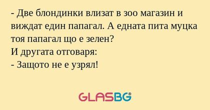 Две блондинки влизат в зоо магазин...