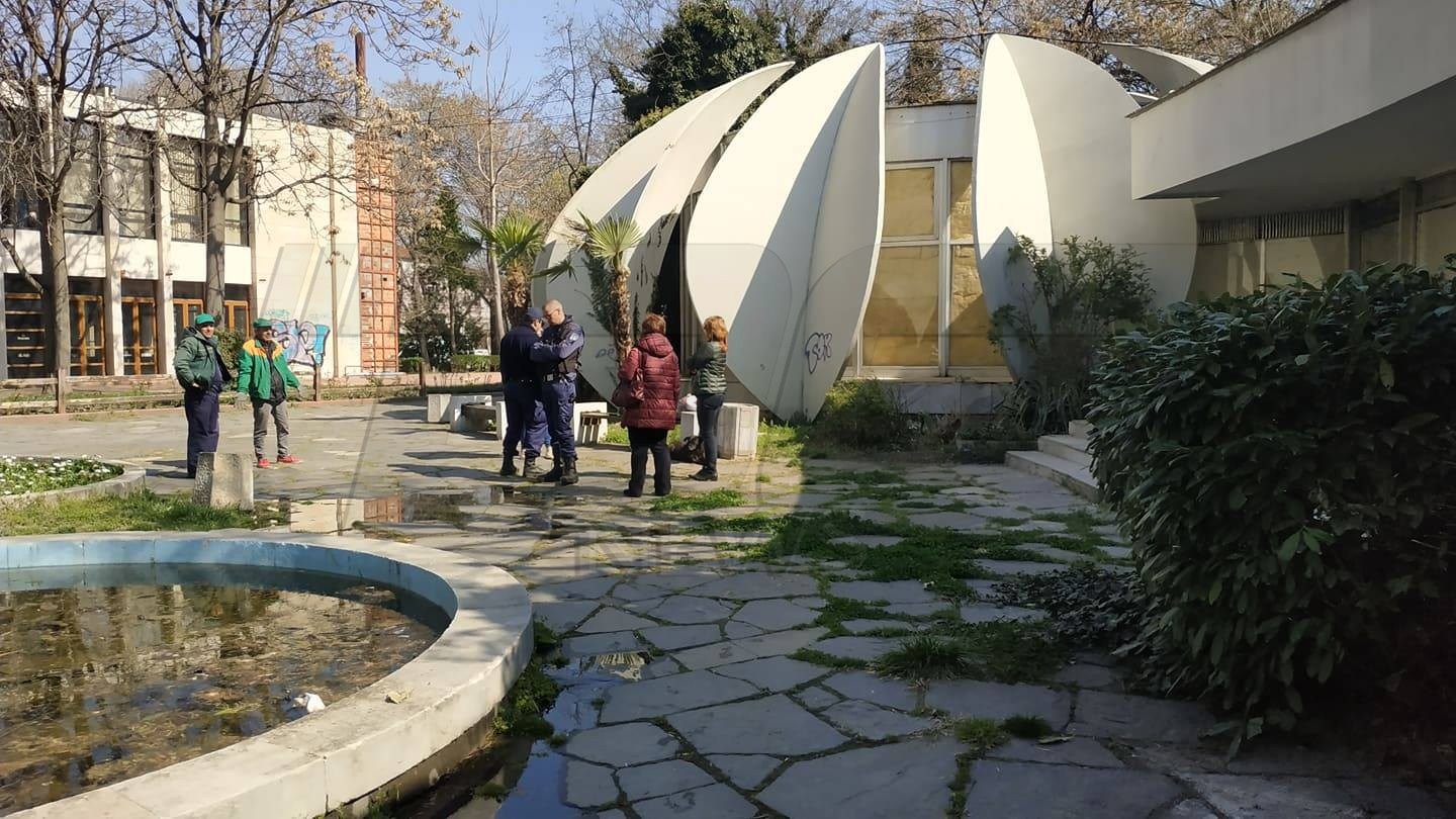 Роми простират пране между зала „Лотос“ и Природонаучния музей в Пловдив  (СНИМКИ)