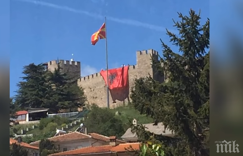 Развяха албанското знаме над Самуиловата крепост в Охрид (ВИДЕО)