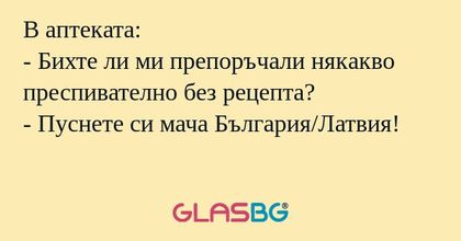 В аптеката: - Бихте ли ми препоръчали...