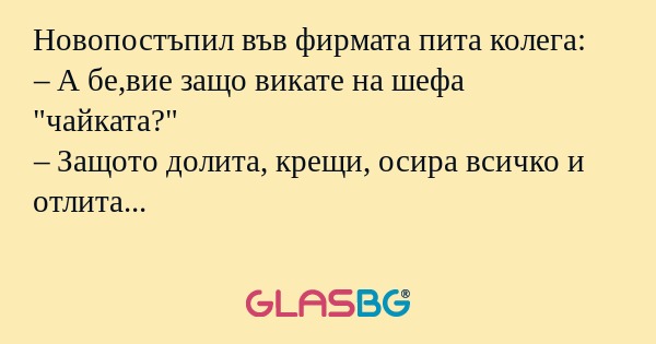Новопостъпил във фирмата пита колега...